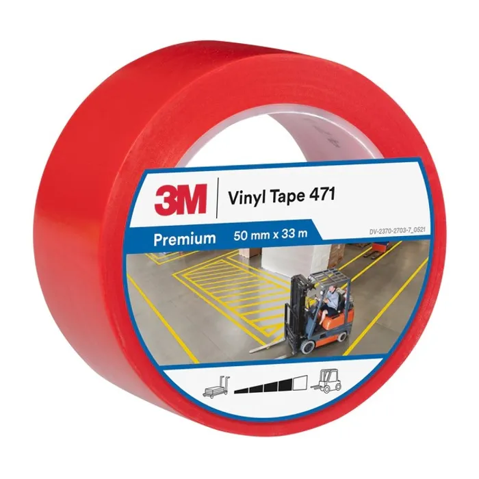 3M™ Vinyl Tape 471, Red, 50 mm x 33 m, 0.14 mm - 7000028850