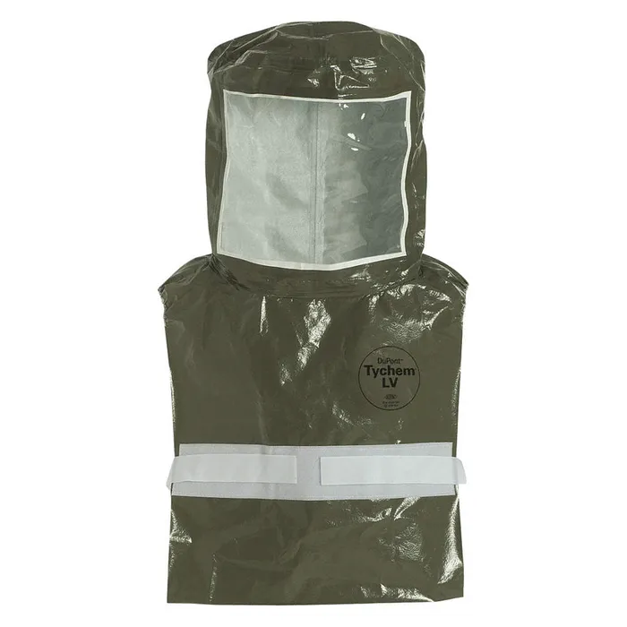 DUPONT TYCHEM LV ACID HOOD, LIMITED USE, TAPED SEAMS, PVC FACESHIELD