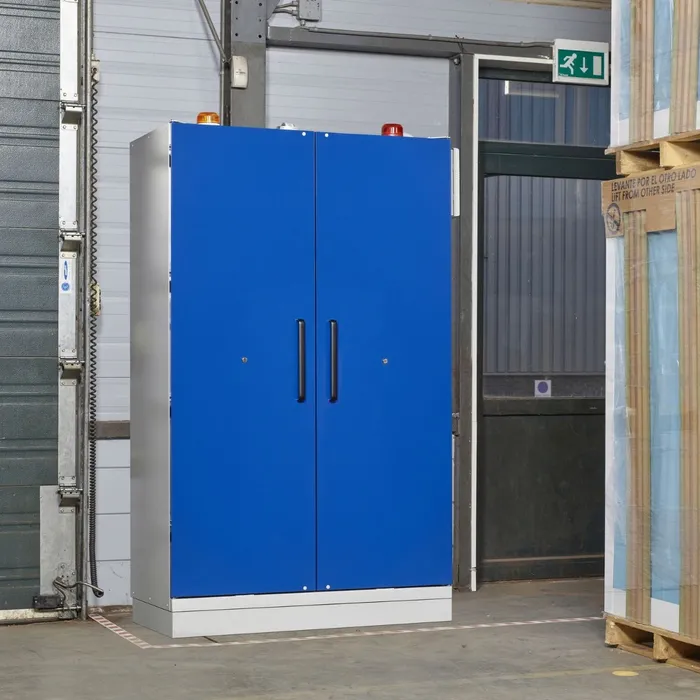 Justrite EN Lithium Battery Safety Cabinets - 90 Minutes 226-LT Lithium-ion Cabinet, 207 x 120 x 60 cm, Capacity 220 (L), Double Doors, Blue - JCB22612BU