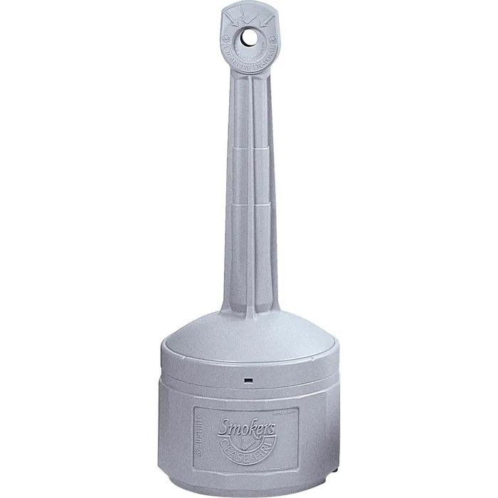 Justrite Original Smoker Cease-Fire® Outdoor Ashtray, 4 Gallon, Polyethylene, Pewter Gray (Cigarette Receptacles)