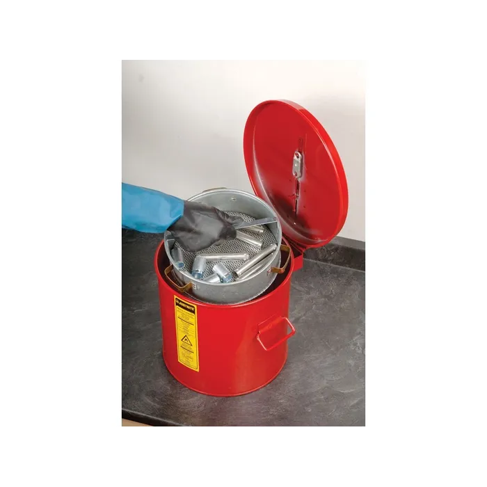 Wash Tank With Basket For Small Parts Cleaning,3.5 Gallon,Self-Close Cover W/Fusible Link,Steel